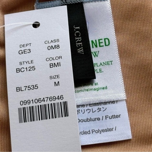 J. Crew Curved-Waist Cheeky Bikini Bottom - Blue Mist, Size Medium - Picture 3 of 8